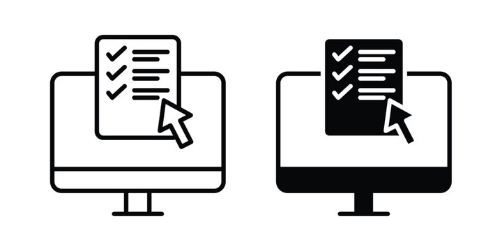 Online test icon vector Illustration, Solid and stroke Style Icon