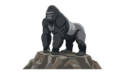 Powerful silverback gorilla vector illustration isolated © MdToufik