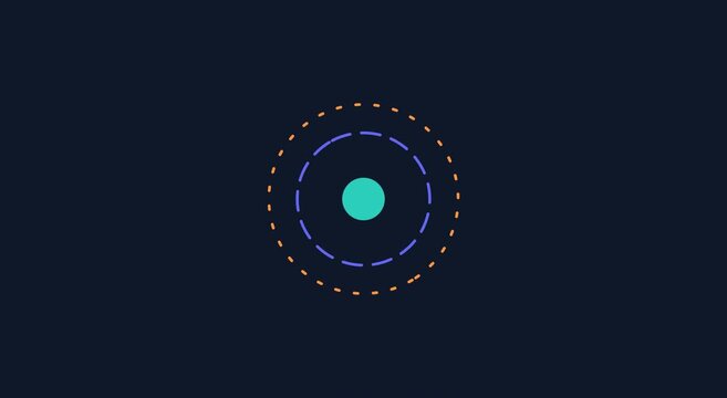 Minimalist pulsing circle hud for tech interface and ui animation