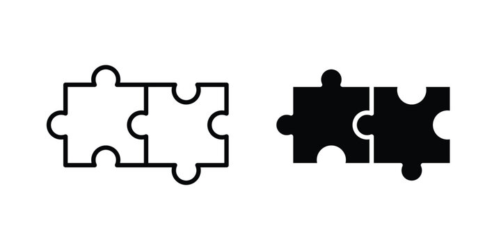 Puzzle compatible icon vector Illustration, Solid and stroke Style Icon