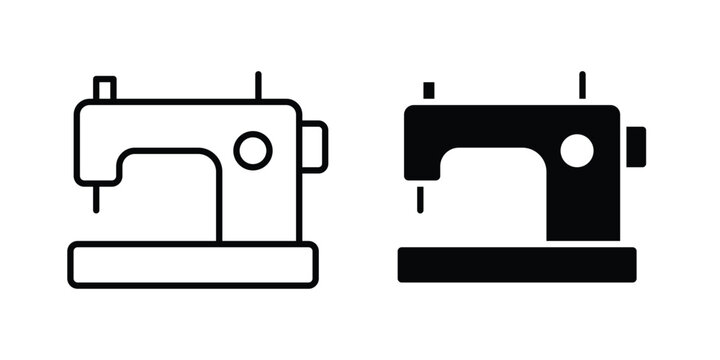sewing machine icon vector Illustration, Solid and stroke Style Icon