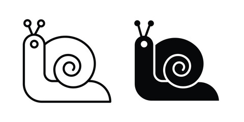 Snail icon vector Illustration, Solid and stroke Style Icon © Fati