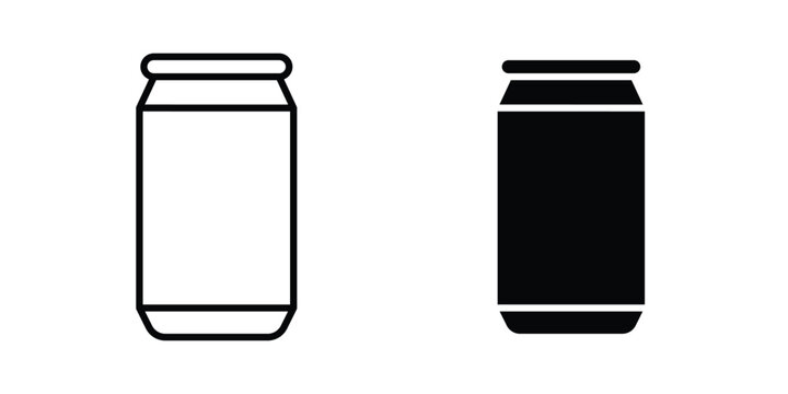 Soda can icon vector Illustration, Solid and stroke Style Icon