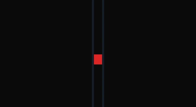 Minimalist red square loading animation moving inside vertical lines animation