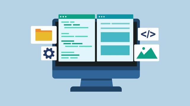 Web Development and Programming Concept 2d Animation with Alpha Matte