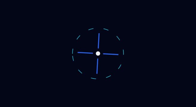 Minimalist rotating loading spinner animation with circular progress bar animation