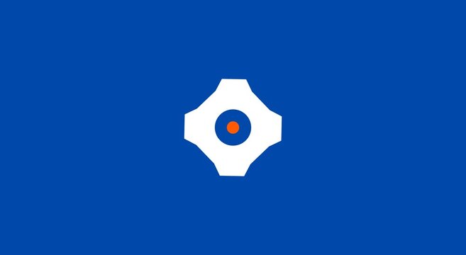 Minimalist rotating gear animation on blue animation background