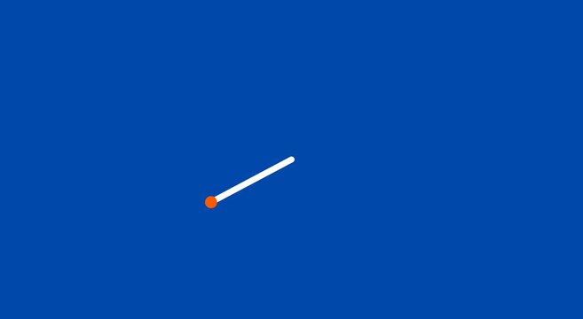 Minimalist rotating pendulum loading animation on blue animation background