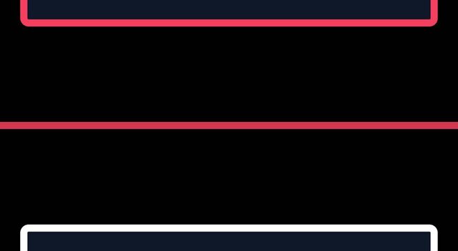 Minimalist split screen motion with red and animation white glowing frames