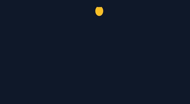 Minimalist yellow circle loading animation on dark blue animation background