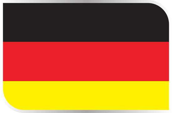 Transparent Rounded Rectangle Germany Flag Button and Badge Icon