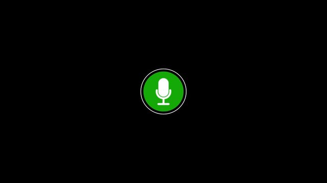 Voice recording podcast mic microphone button icon animation.