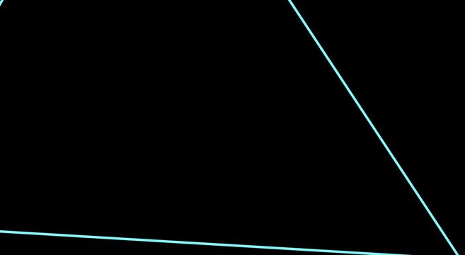 Neon glowing triangle loading animation on animation black background
