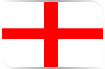 Obraz premium Transparent Rounded Rectangle England Flag Button and Badge Icon