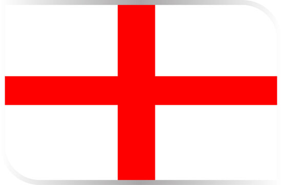 Transparent Rounded Rectangle England Flag Button and Badge Icon