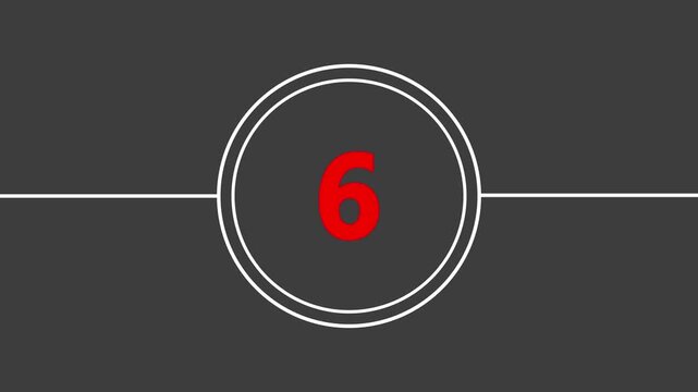 Glowing 10 second countdown timer animation, ten seconds stopwatch icon animation with recycling noise sign .Old movie counter from 10. Vintage Old Film Countdown: Classic Movie Reel Counter in Black