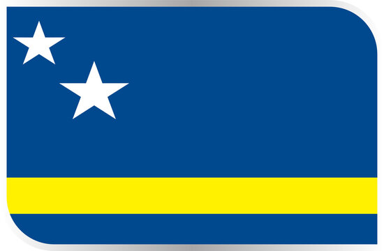 Transparent Rounded Rectangle Cura&ccedil;ao Flag Button and Badge Icon