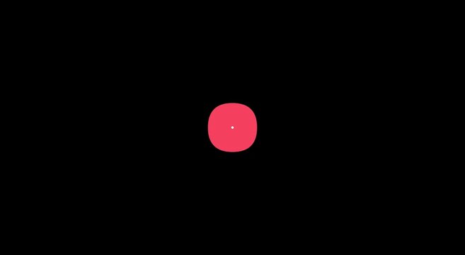 Pulsing pink circle shape morphing animation on minimalist animation black background
