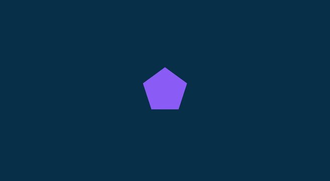 Purple pentagon shape pulsing inside a cyan circle motion animation background