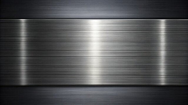 Abstract Metallic Texture Brushed Steel Panel Background with Subtle Highlights and Dark Gray Accents