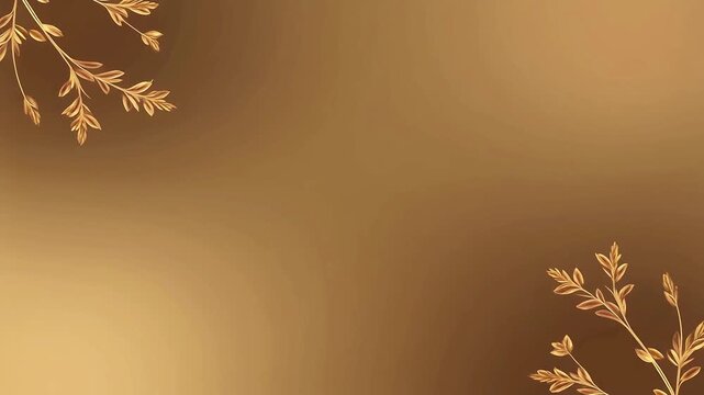 Golden leaves on branches against a warm gradient background
