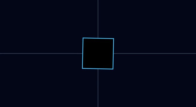 Rotating blue square frame minimalist motion animation background