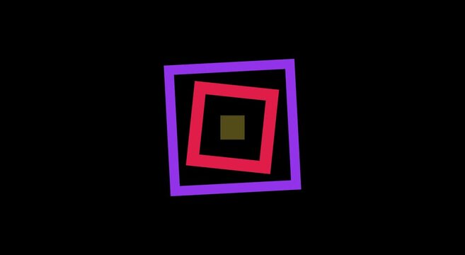Rotating geometric square frames abstract motion animation background animation