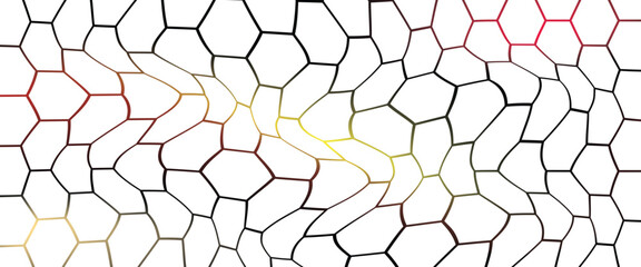 Seamless pattern with outline hexagon grid. Honeycomb net backdrop. Abstract background with geometric line grille. Black hexagon mesh, vector illustration © isma