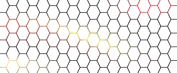 Seamless pattern with outline hexagon grid. Honeycomb net backdrop. Abstract background with geometric line grille. Black hexagon mesh, vector illustration © isma