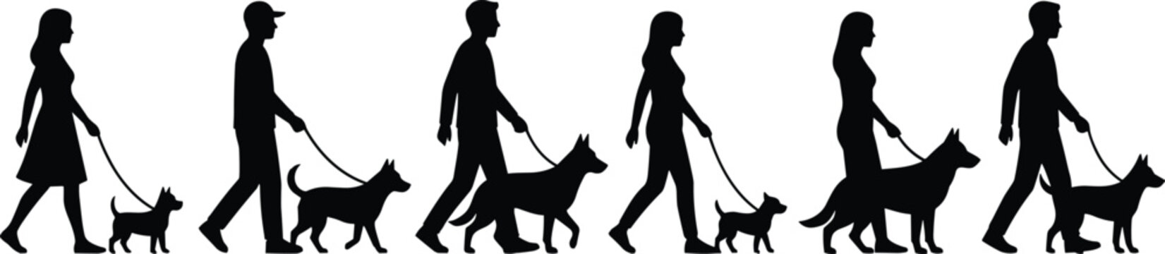 Black silhouette of human evolution with animals from prehistoric to modern times modern human