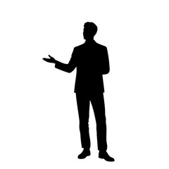 Fototapeta premium silhouette of a businessman pointing at something