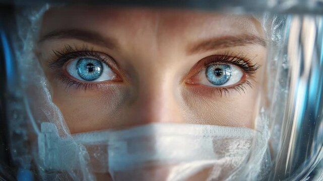 Healthcare professional wearing face shield and mask