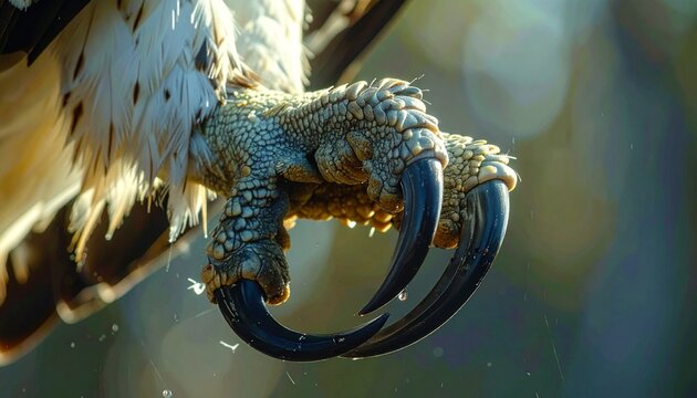 Close-up of osprey talon gripping fish with spiny pads and reversible toe