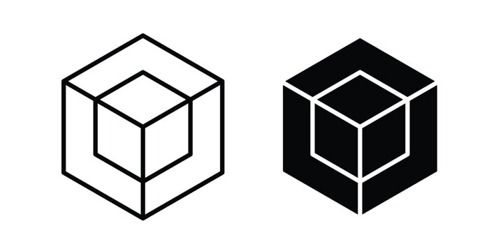 3D modeling icon solid Design. Line icons for web