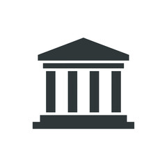 Fototapeta premium Minimalist bank building icon vector illustration for financial and government architecture