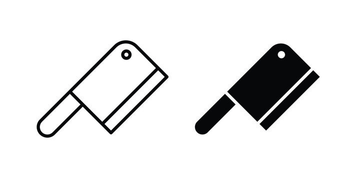 Butcher knife icon solid Design. Line icons for web