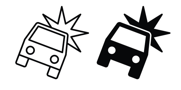 Car accident icon solid Design. Line icons for web