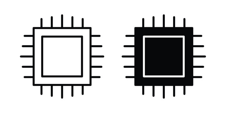 Chip icon solid Design. Line icons for web