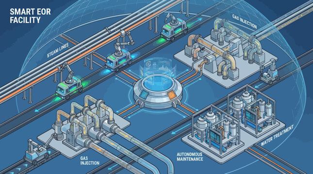 Smart Enhanced Oil Recovery Facility with Advanced Technology.