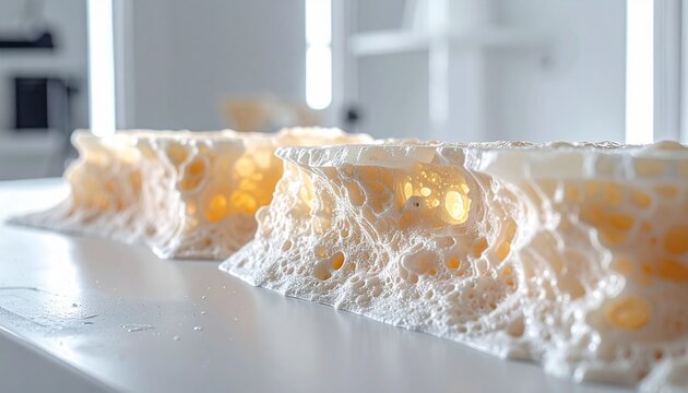Close-up of white calcite mineral deposit with soft texture