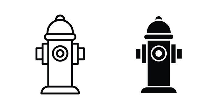 Fire hydrant icon solid Design. Line icons for web