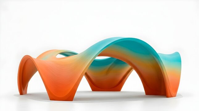 Minimalist Organic Pavilion Made Of 3D Printed Bioplastic With Vibrant Color Gradient