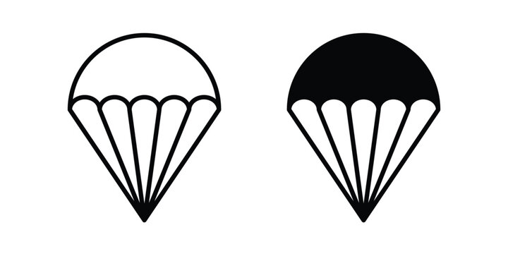 Parachute icon solid Design. Line icons for web