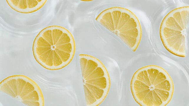 Lemon slices floating in water