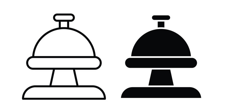 Reception bell icon solid Design. Line icons for web