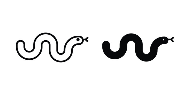 Snake icon solid Design. Line icons for web