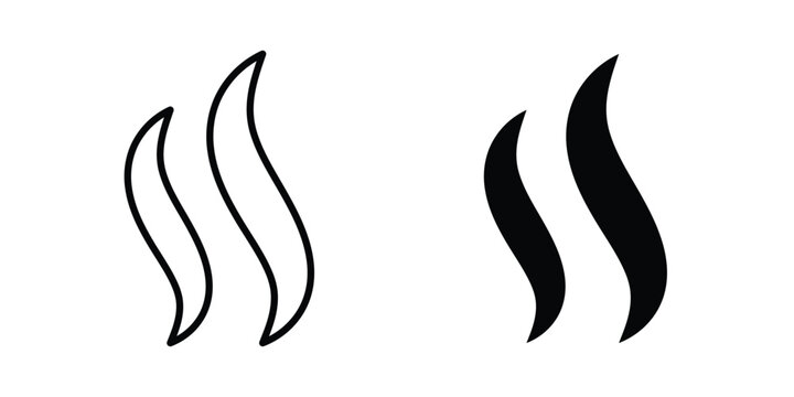 Smoke steam silhouette icon solid Design. Line icons for web