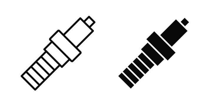 Spark plug icon solid Design. Line icons for web
