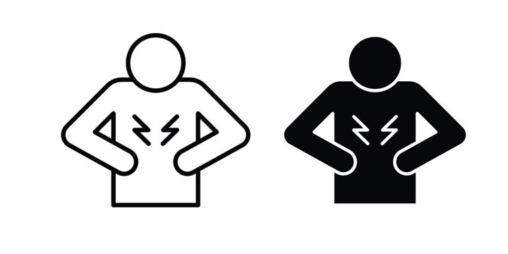 Stomachache icon solid Design. Line icons for web