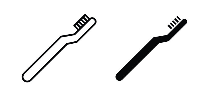 Toothbrush icon solid Design. Line icons for web